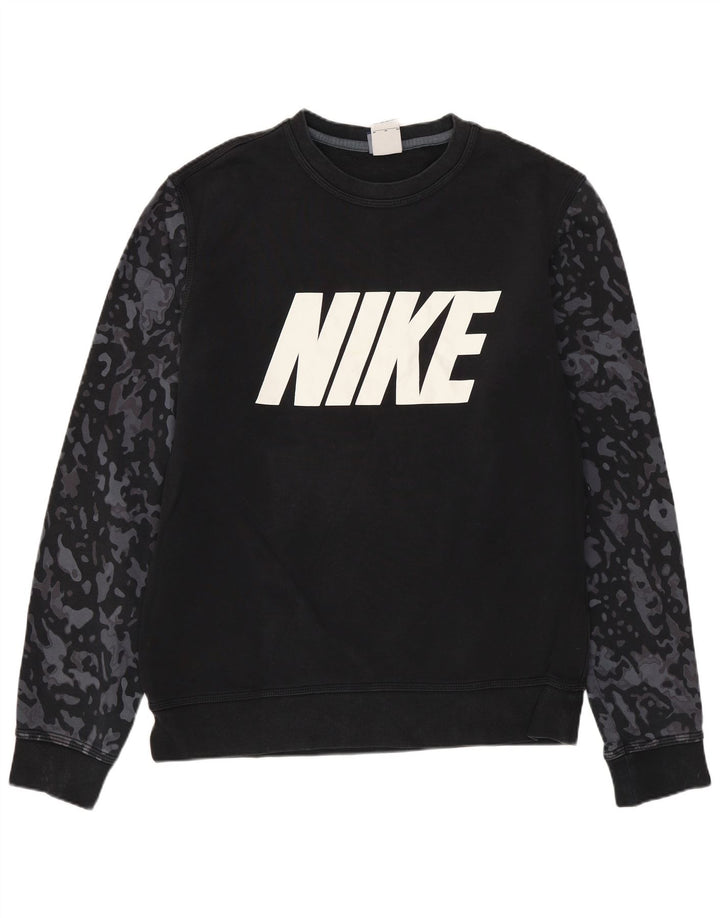 Felpa grafica da uomo Nike Felpa media in cotone mimetico nero