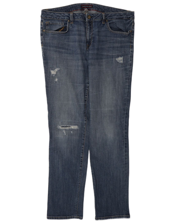 Jeans slim invecchiati da donna Tommy Hilfiger W36 L31 cotone blu