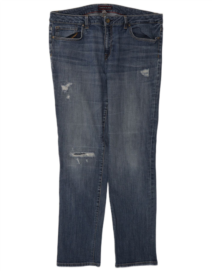 Jeans slim invecchiati da donna Tommy Hilfiger W36 L31 cotone blu