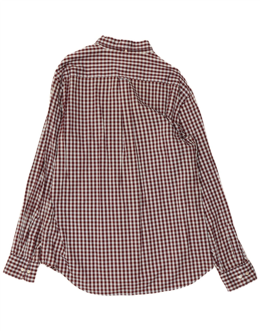 GANT Mens Regular Fit Shirt Size 18 45/46 2XL Maroon Gingham Cotton
