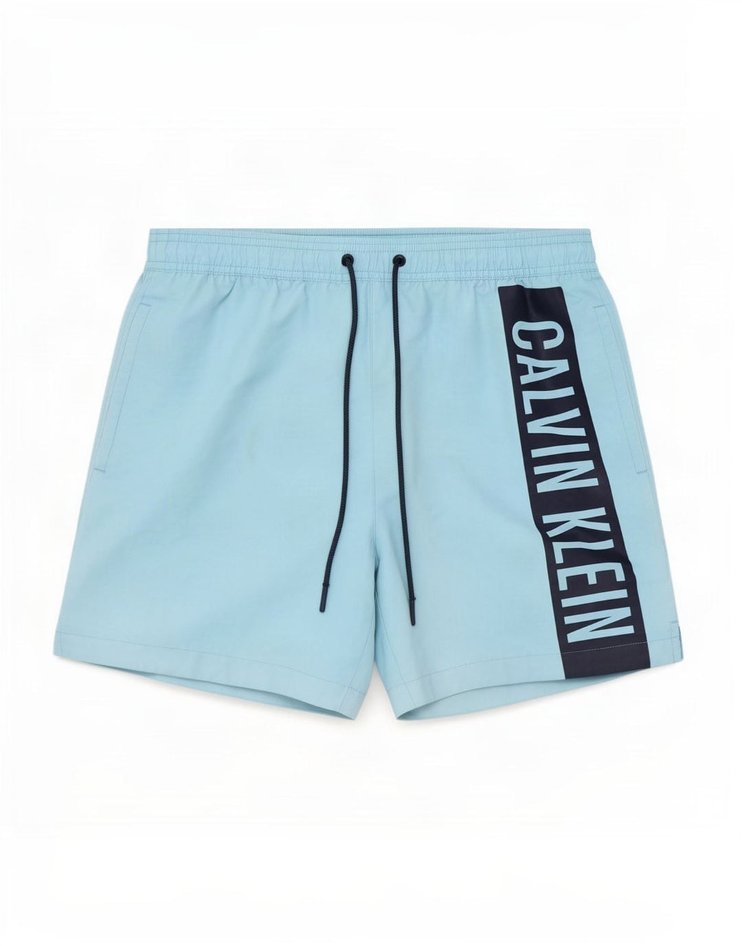 Pantaloncini da bagno grafici da uomo Calvin Klein piccoli in poliestere color block blu