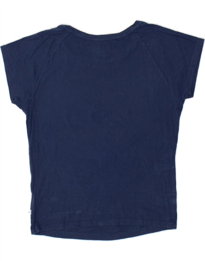ADIDAS Womens Graphic T-Shirt Top UK 8 Small Navy Blue Vintage Adidas and Second-Hand Adidas from Messina Hembry 