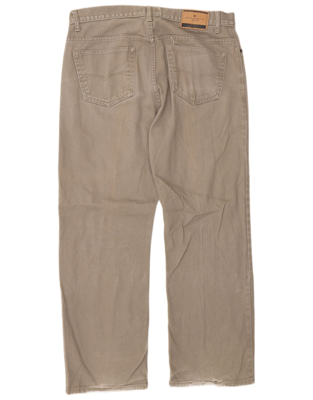 Jeans dritti da uomo Marks & Spencer blu Harbour W36 L29 cotone beige