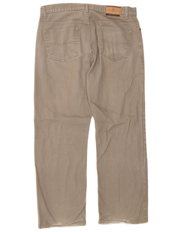 Jeans dritti da uomo Marks & Spencer blu Harbour W36 L29 cotone beige