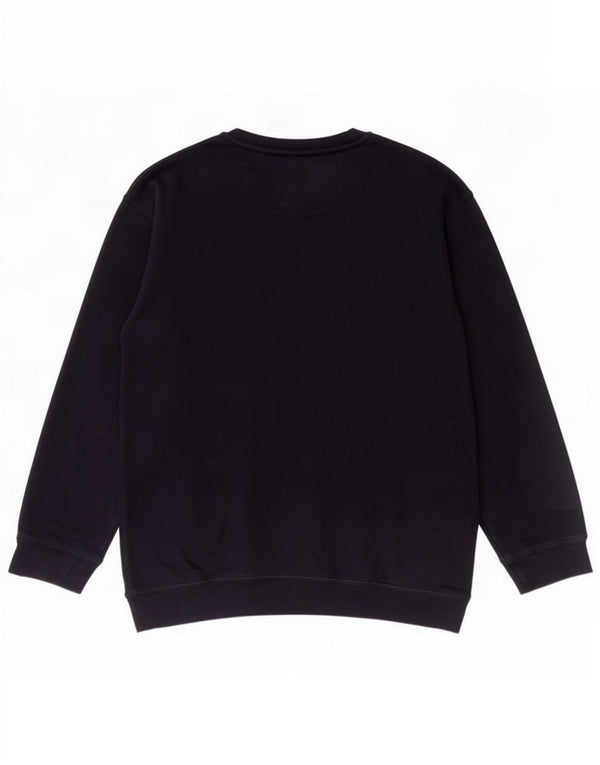 Superga Womens Graphic Sweatshirt Jumper UK 14 Medium Navy Blue Cotton