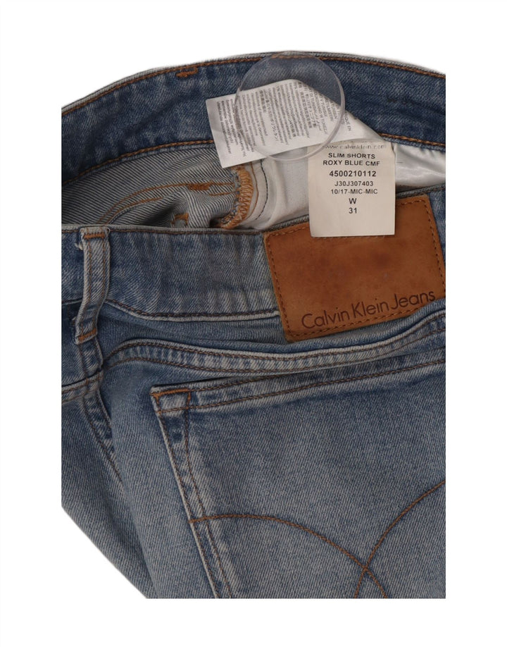 Pantaloncini di jeans slim da donna Calvin Klein W31 cotone blu medio