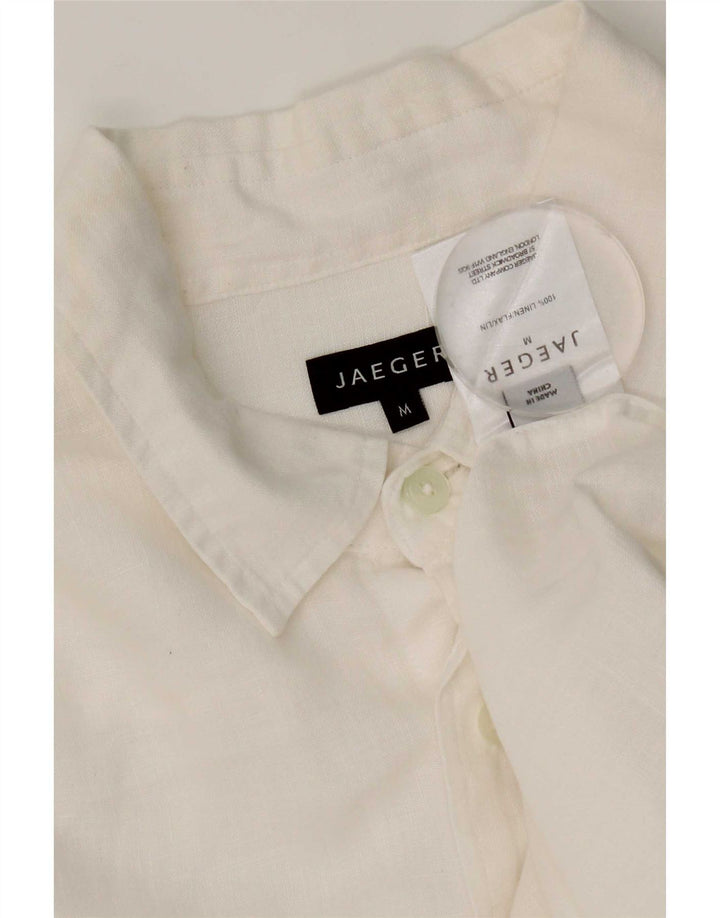 Camicia da uomo Jaeger in lino bianco medio