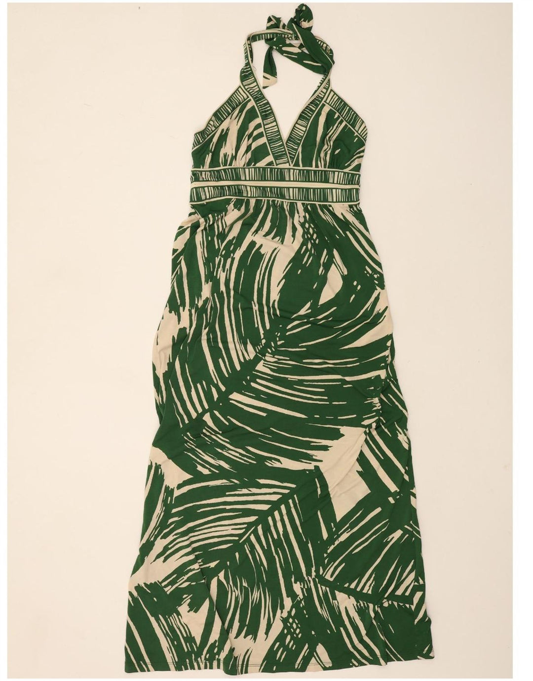 BCBGMAXAZRIA Womens Abstract Pattern Halter Dress UK 8 Small Green Vintage BCBGMAXAZRIA and Second-Hand BCBGMAXAZRIA from Messina Hembry 