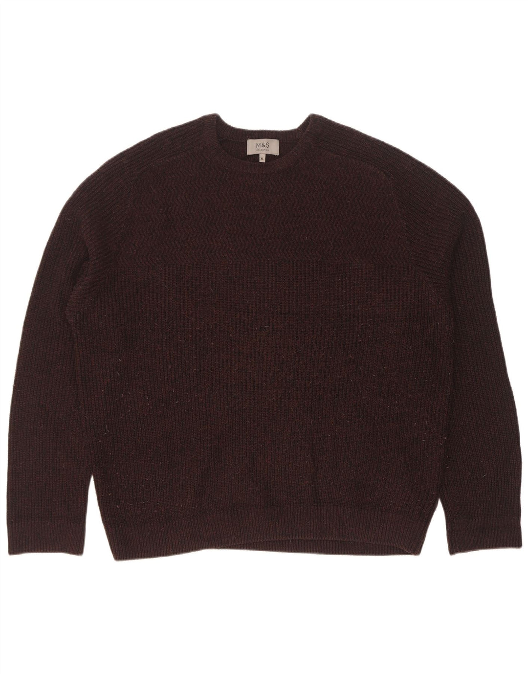Maglione maglione girocollo da uomo Zara XL in acrilico marrone