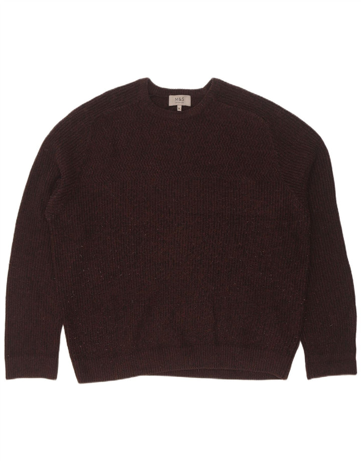 Maglione maglione girocollo da uomo Zara XL in acrilico marrone