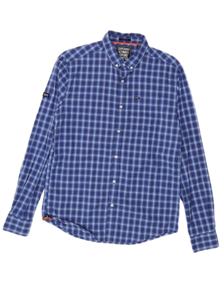 Camicia da uomo Regular Fit Superdry a quadri blu medio