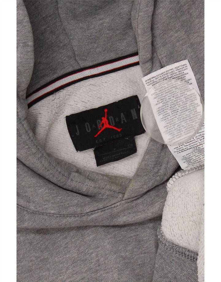 Felpa con cappuccio Jordan Air da uomo piccola in cotone grigio