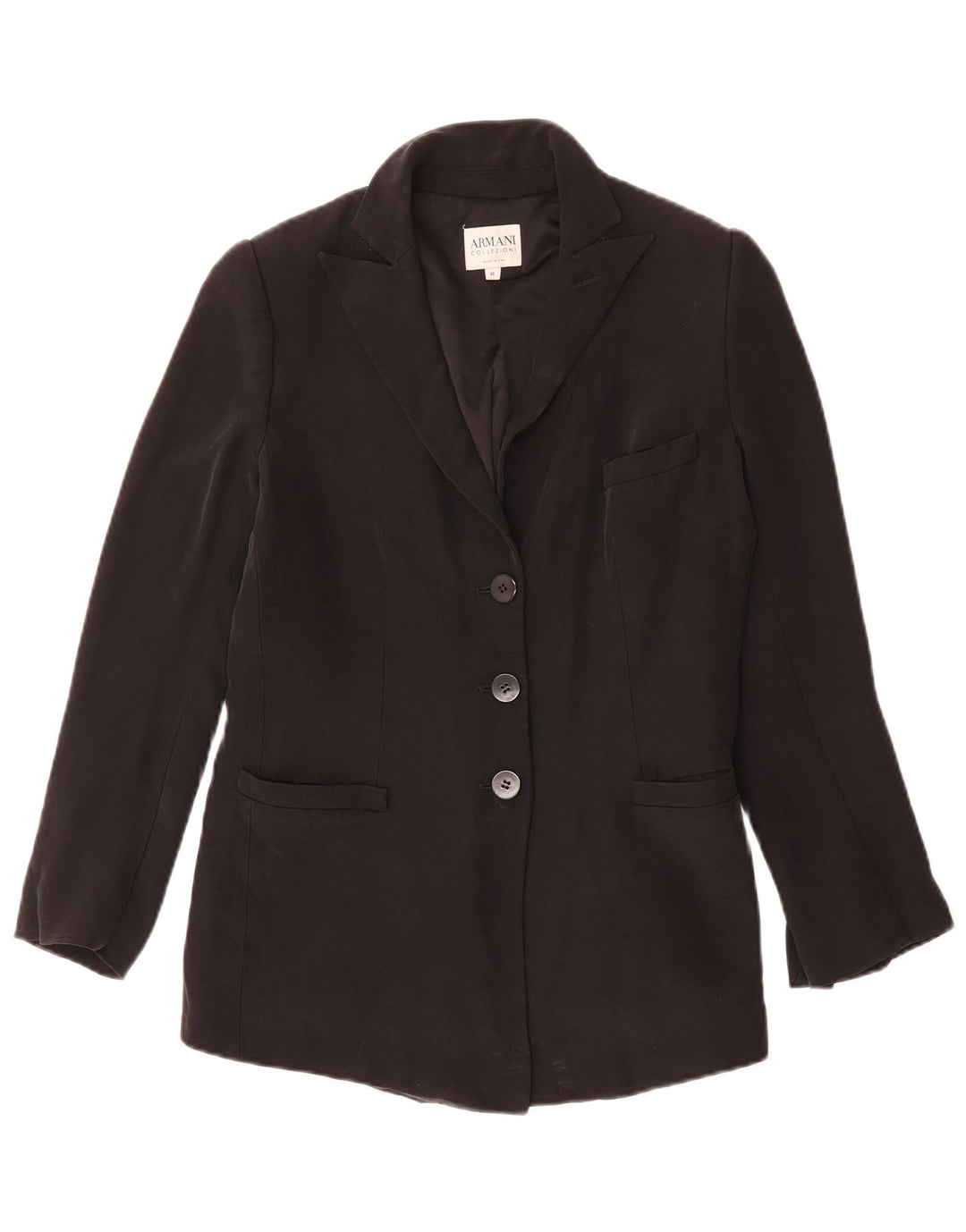 ARMANI COLLEZIONI Giacca Blazer da Donna a 3 Bottoni IT 48 XL Nera