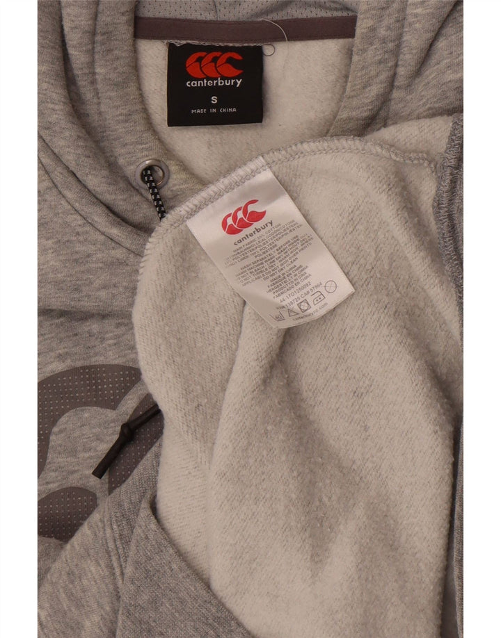 Maglione con cappuccio grafico da uomo Canterbury piccolo in cotone grigio