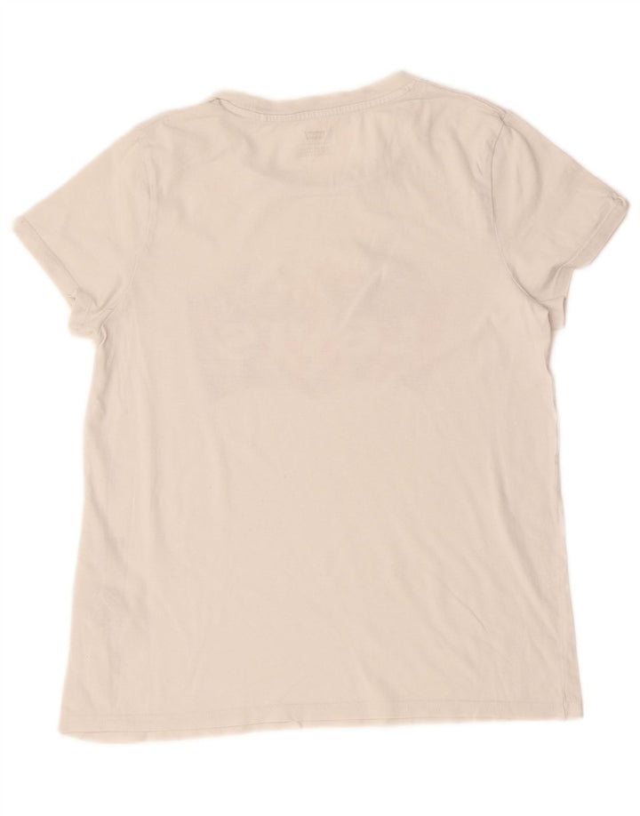 T-shirt grafica da donna Levi's Top UK 12 cotone bianco medio