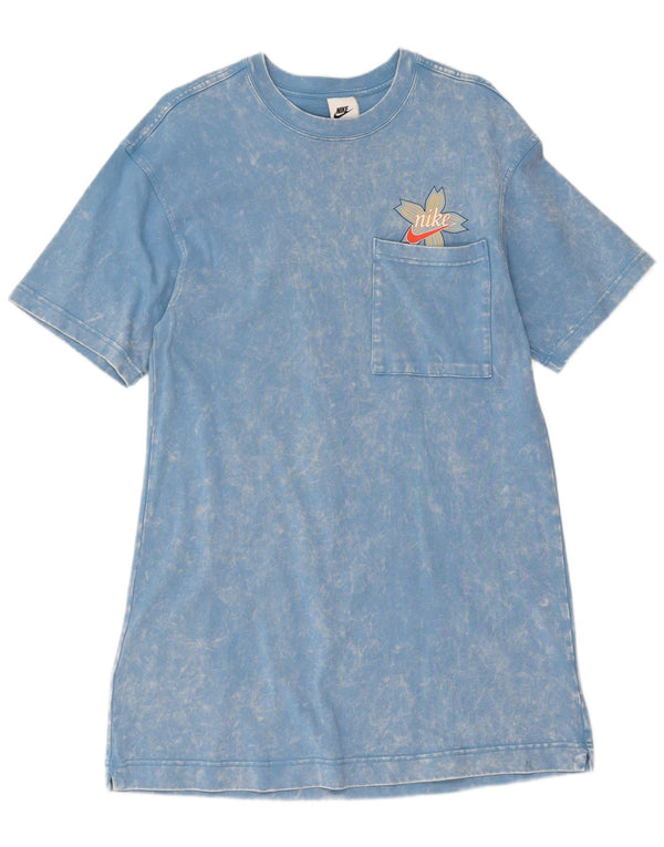 Abito t-shirt da donna Nike UK 10 piccolo in cotone tie dye blu