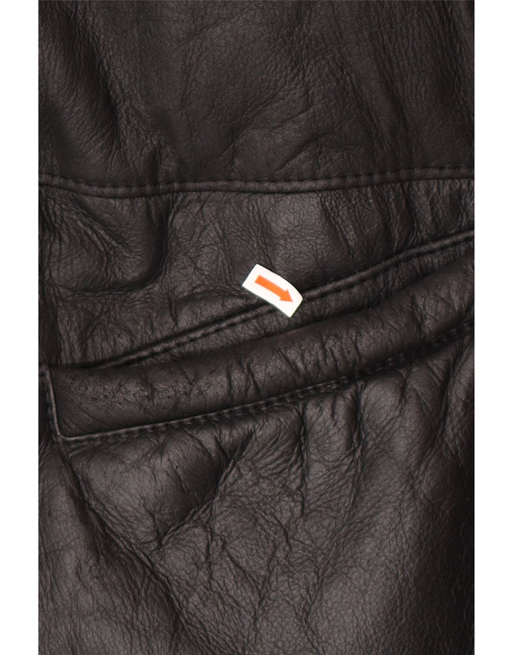 Cappotto in shearling oversize da donna VINTAGE UK 16 grande nero