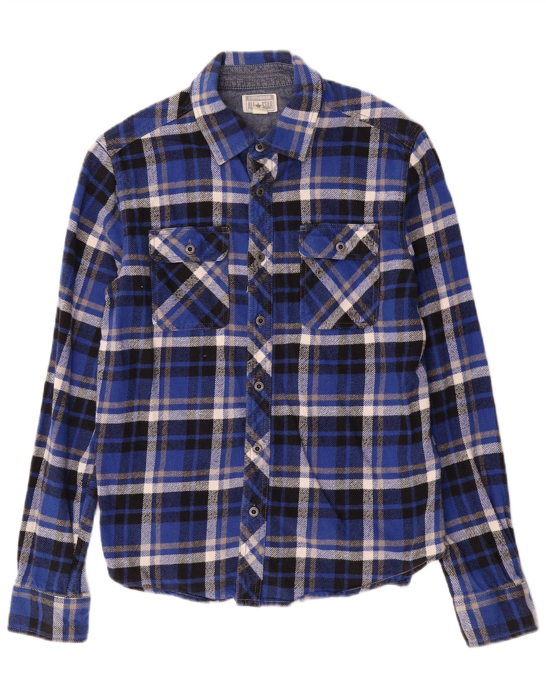 Camicia Converse da uomo in flanella a quadri blu medio
