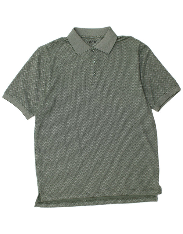 Polo da uomo Izod in cotone Chevron verde medio