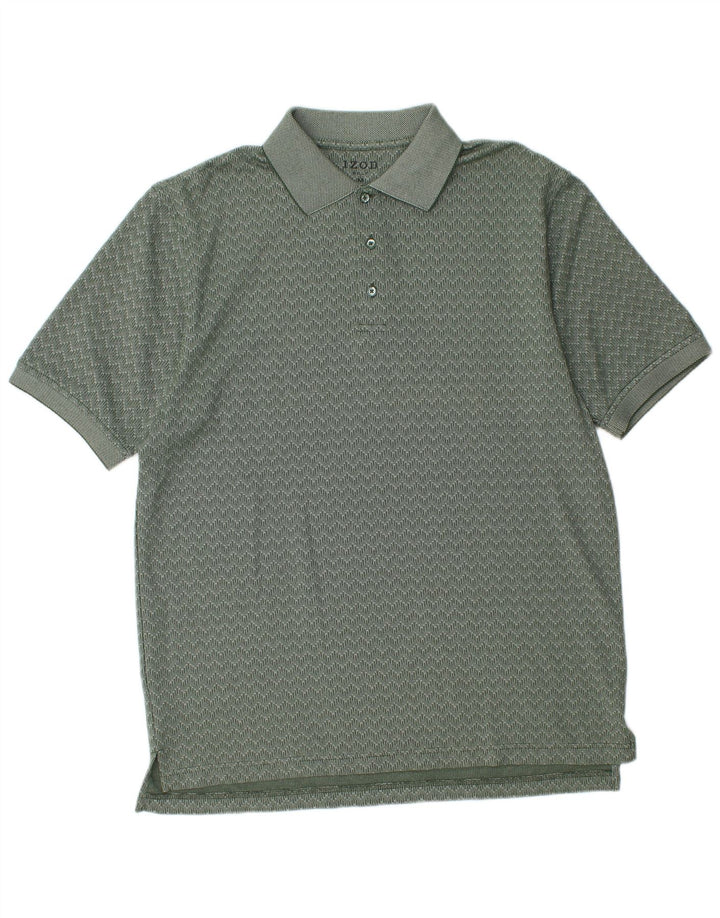 Polo da uomo Izod in cotone Chevron verde medio