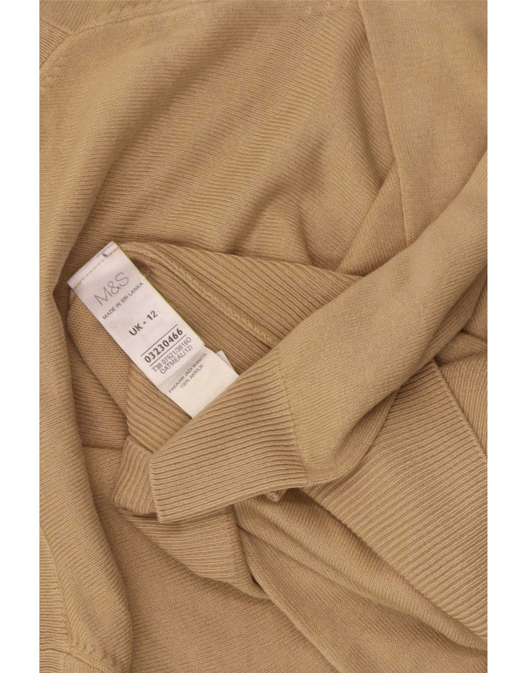 Maglione maglione a collo alto da donna Marks & Spencer UK 12 Acrilico marrone medio