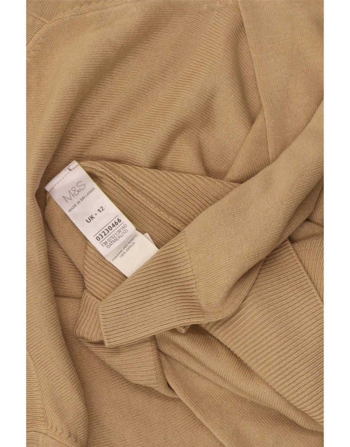 Maglione maglione a collo alto da donna Marks & Spencer UK 12 Acrilico marrone medio