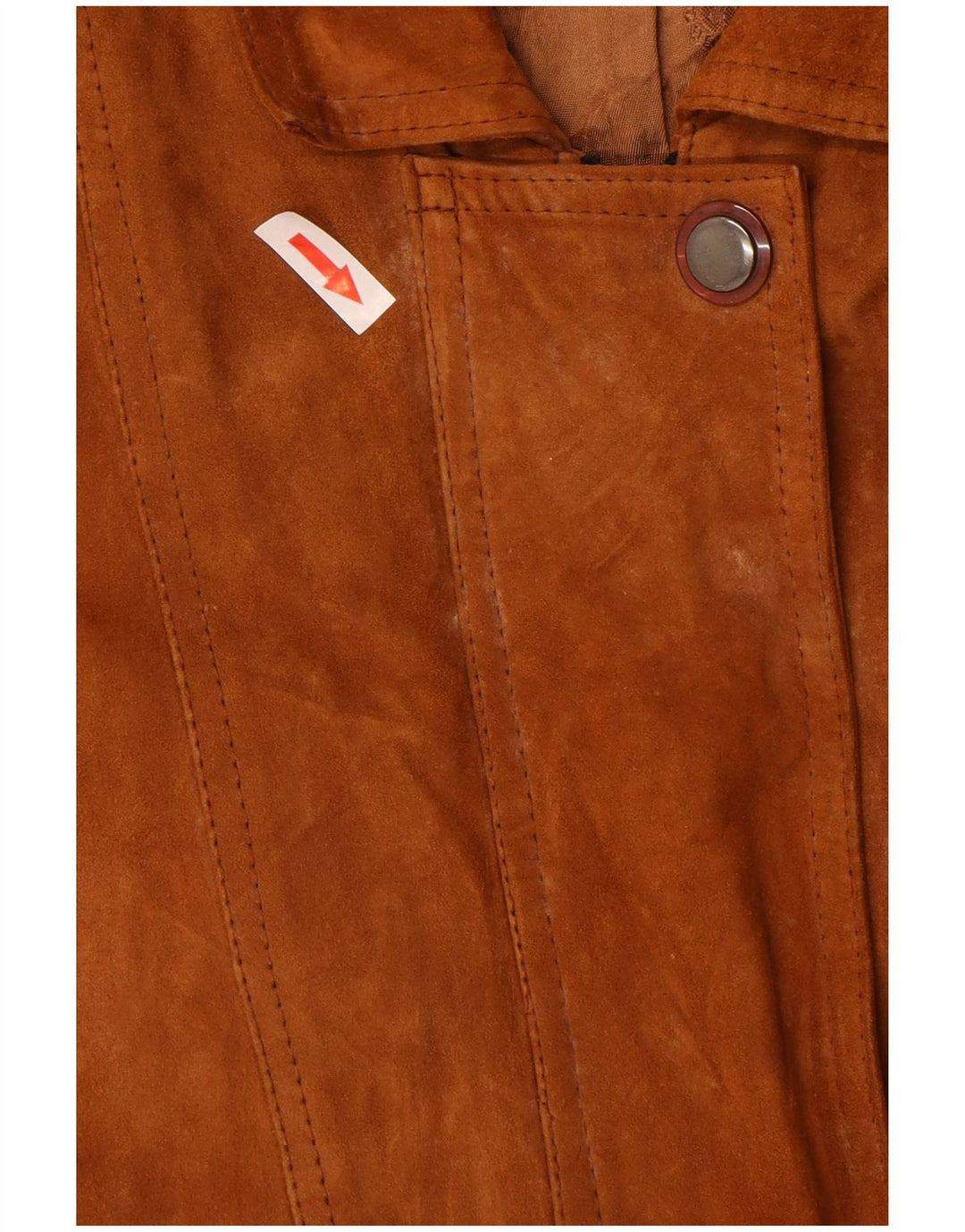 Soprabito vintage da donna in pelle scamosciata UK 16 grande marrone