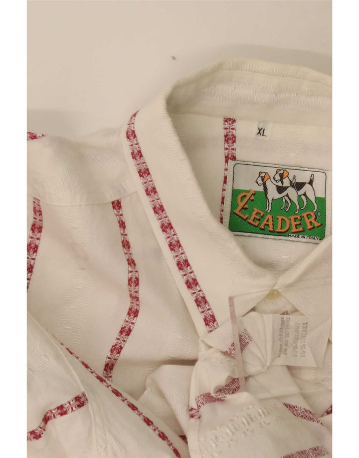 Camicia da uomo Leader XL in cotone a righe bianche