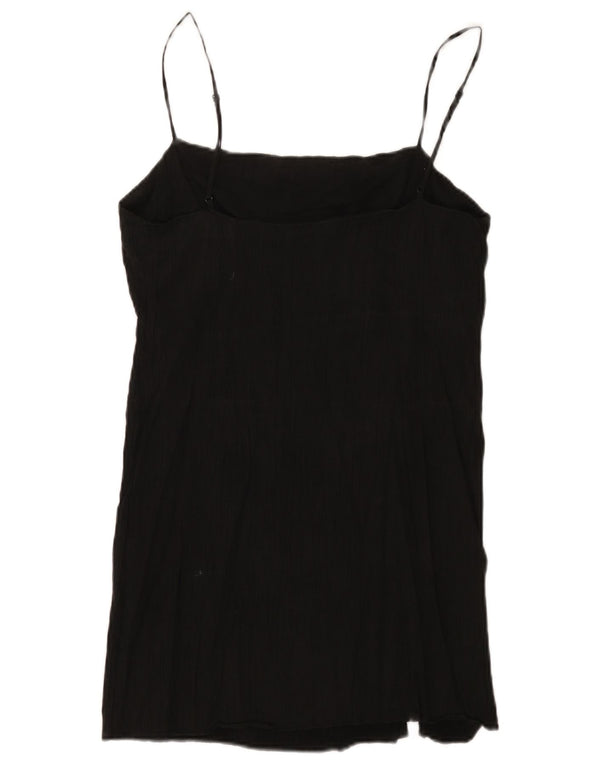 Abito sottoveste da donna Zara UK 14 grande in viscosa nera