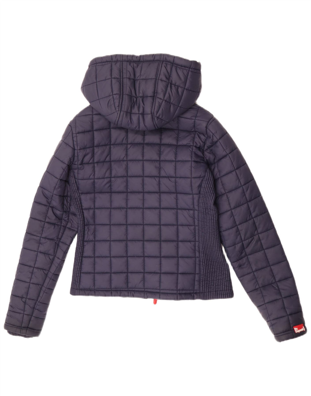 Giacca imbottita con cappuccio da donna Superdry UK 12 Medium Navy Blue Nylon
