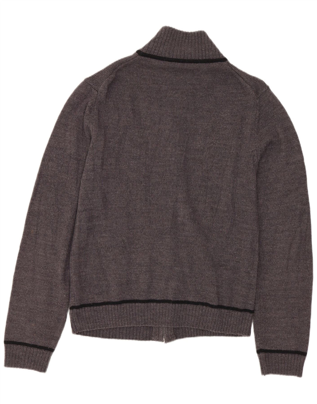 CALVIN KLEIN JEANS Maglione cardigan da donna UK 10 Piccolo grigio in lana vergine