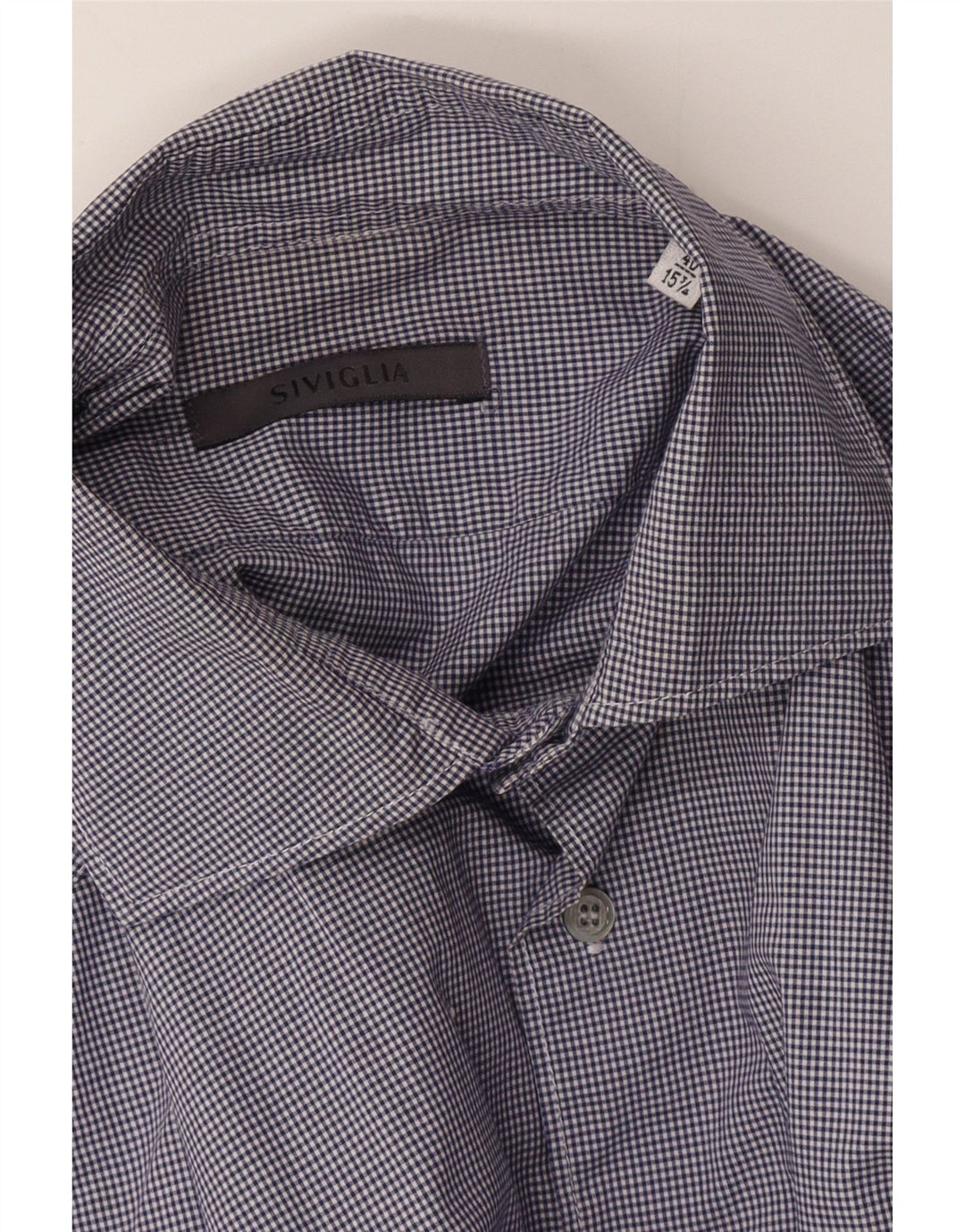 Camicia da uomo SIVIGLIA taglia 40 15 3/4 percalle medio blu navy