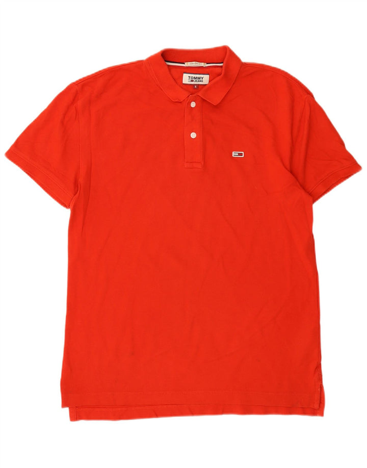 Polo Tommy Hilfiger da uomo vestibilità regolare piccola in cotone rosso