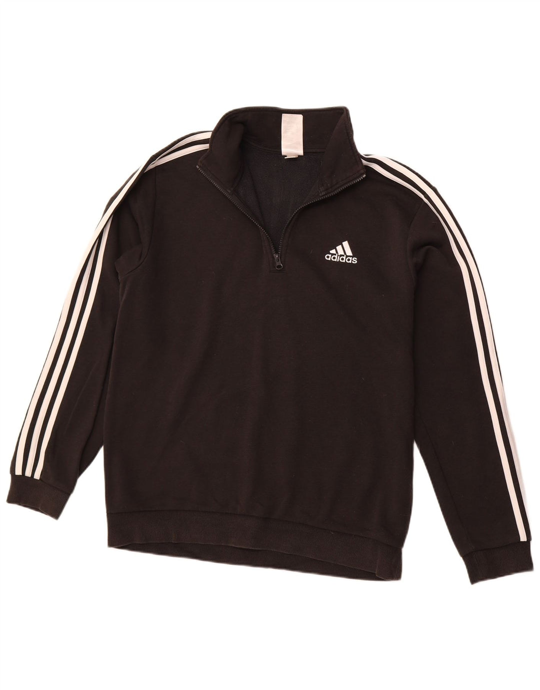 Felpa ADIDAS da uomo con zip e collo, in cotone nero medio