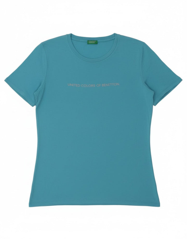 T-shirt grafica da donna Benetton Top UK 14 Blu medio