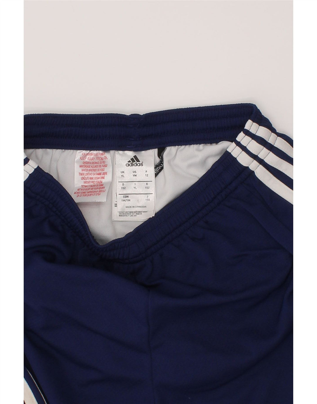 Pantaloncini sportivi Adidas Climalite da ragazzo 13-14 anni in poliestere blu navy