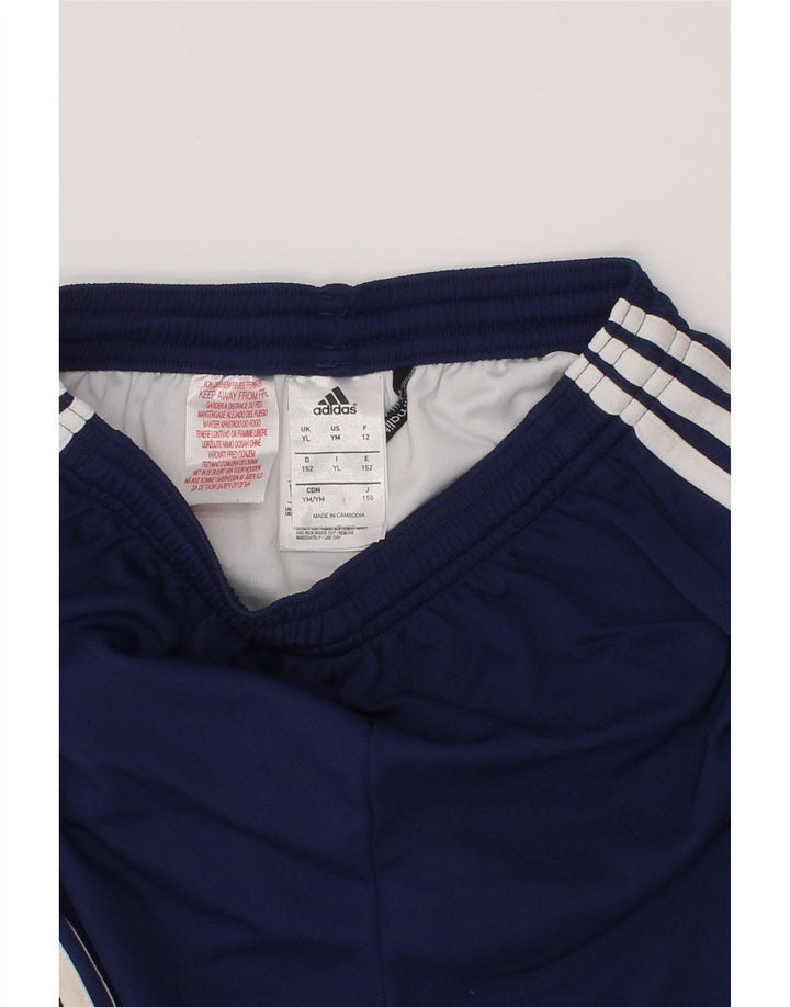 Pantaloncini sportivi Adidas Climalite da ragazzo 13-14 anni in poliestere blu navy