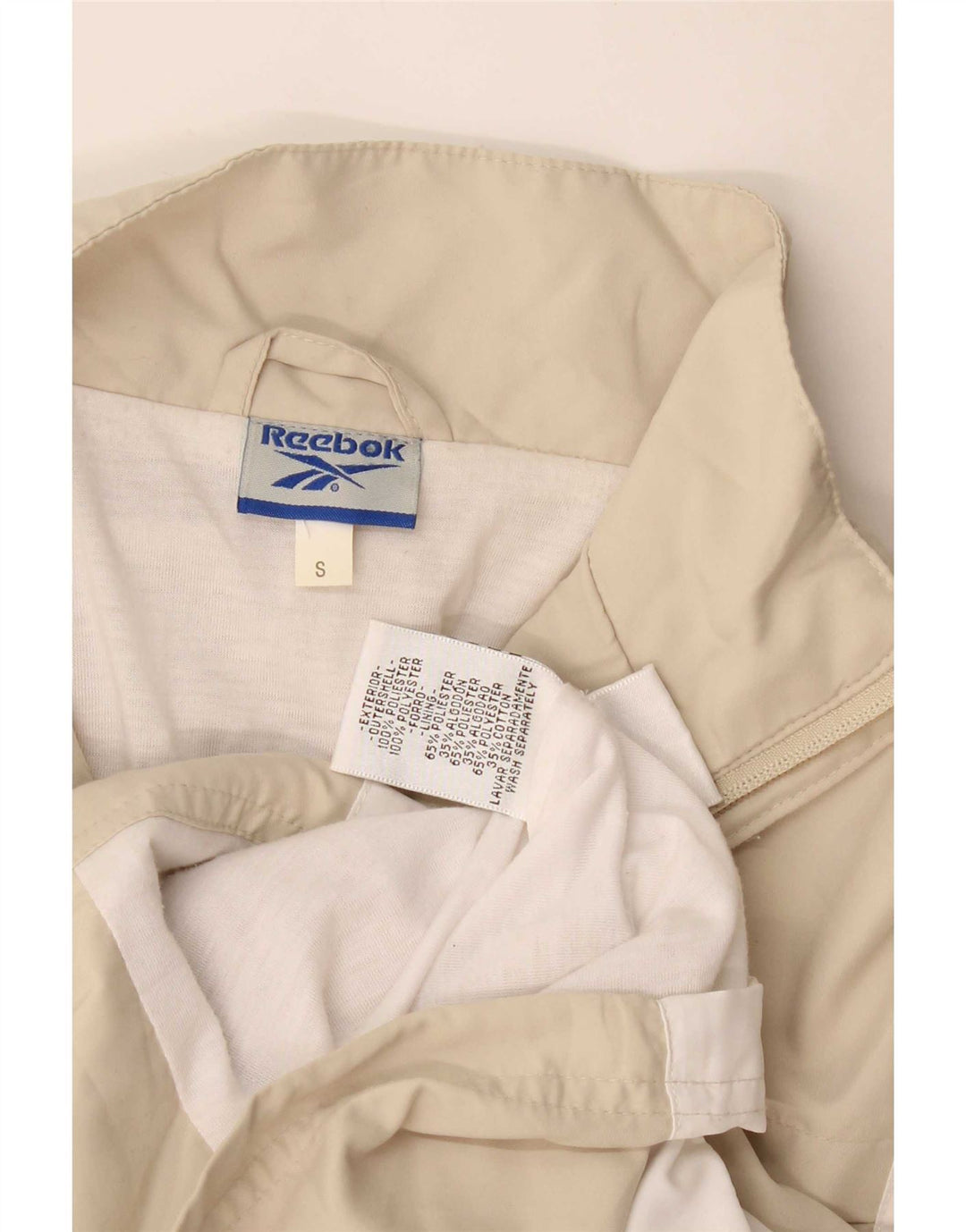 Giacca da tuta da donna Reebok UK 10 Small Beige Colourblock Poliestere