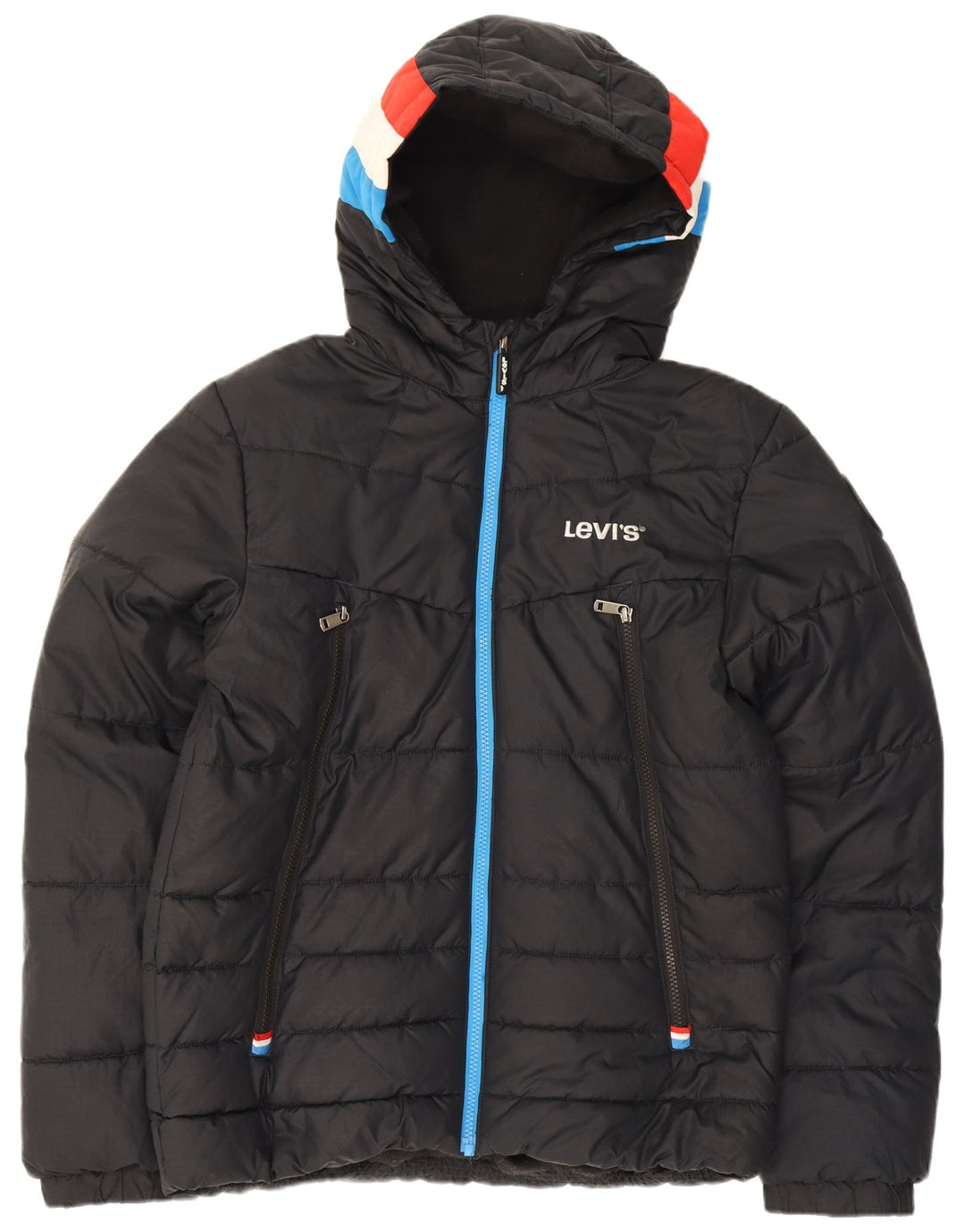 Giacca imbottita con cappuccio Levi's per ragazzi 15-16 anni Poliestere color block nero