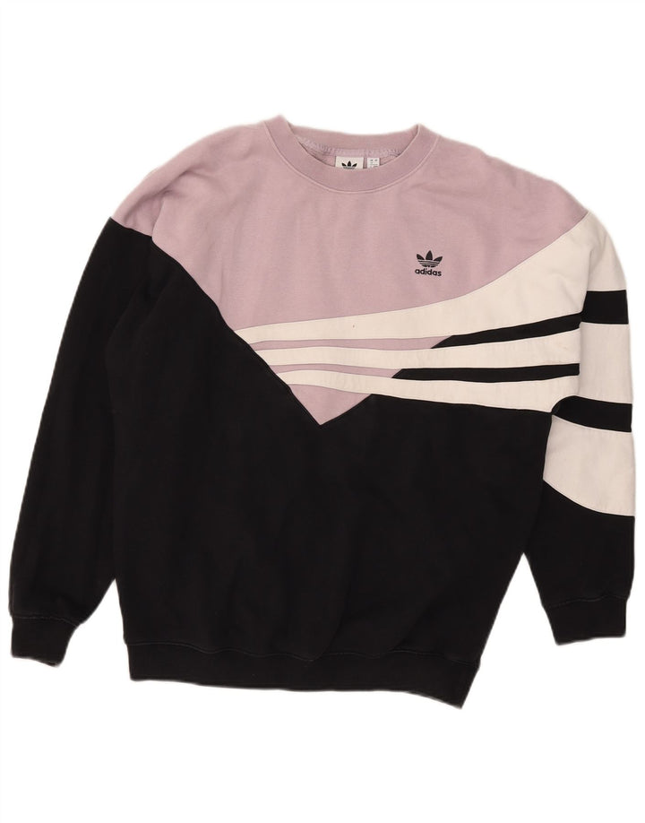 Felpa oversize da donna Adidas UK 12 Medium Black Colourblock