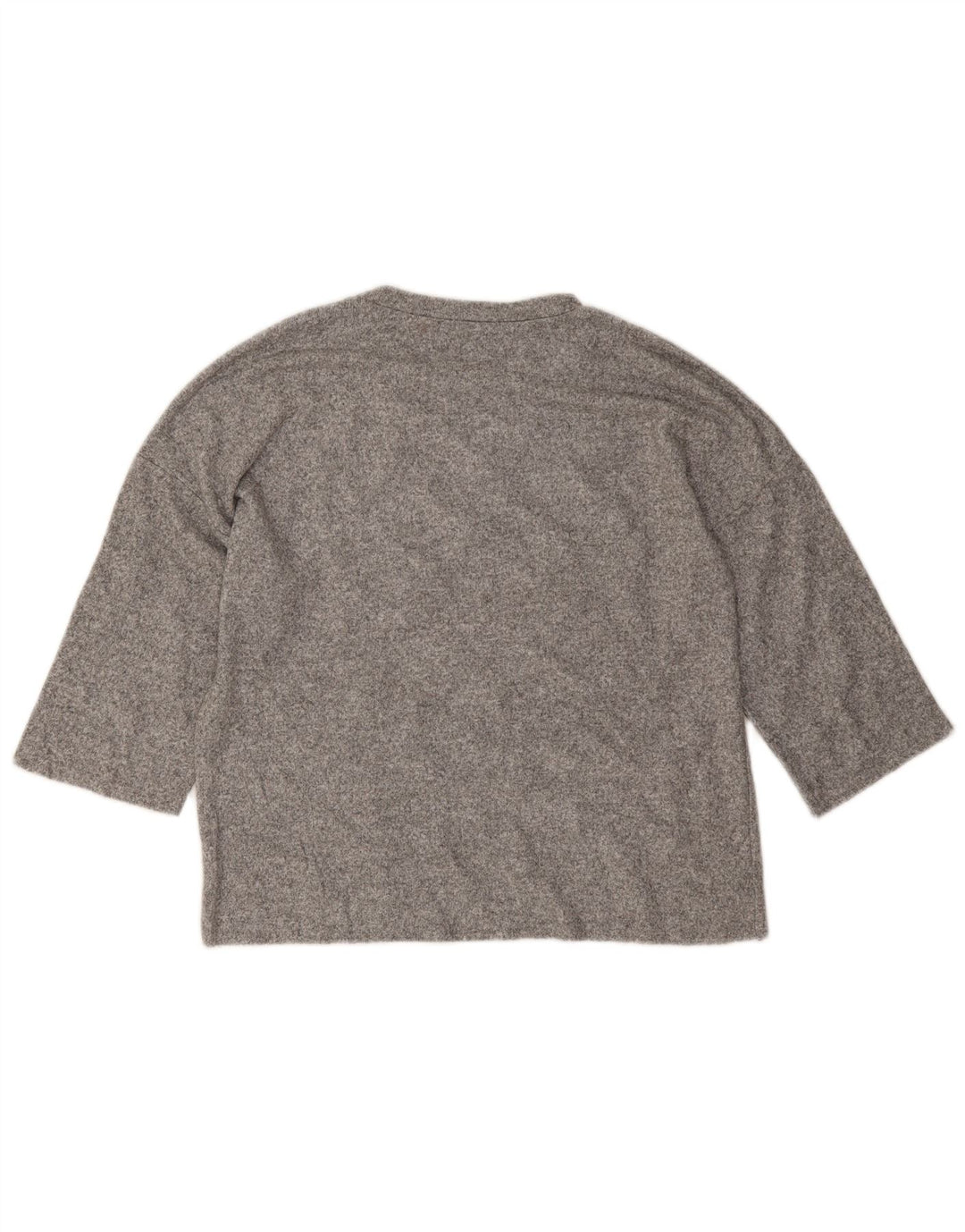 Top Zara da donna oversize manica 3/4 UK 10 piccolo grigio chiazzato