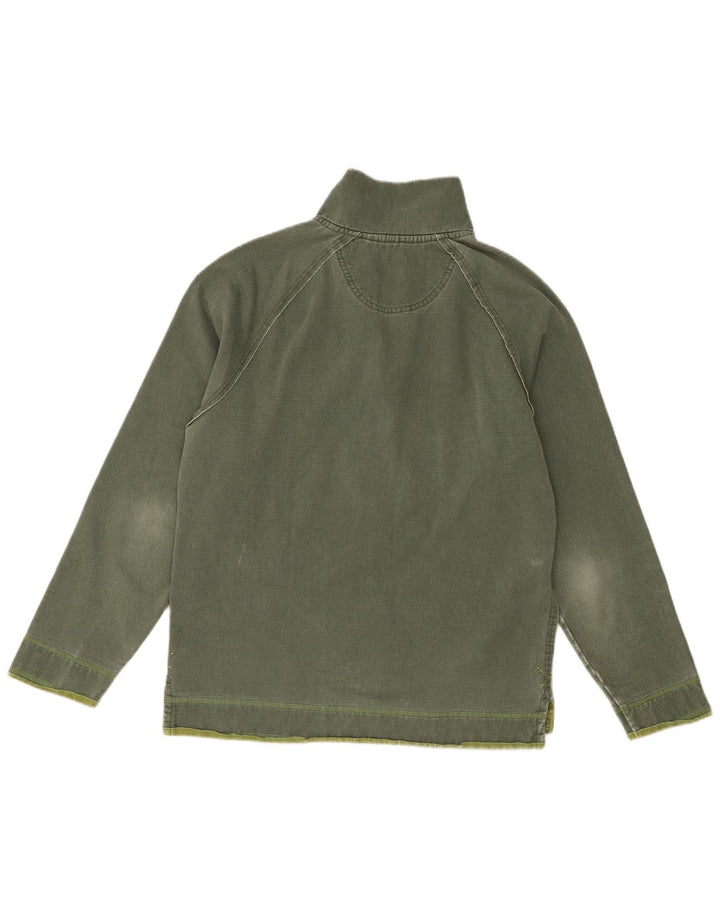 Felpa da uomo con collo con zip Fat Face, maglione piccolo, cotone verde