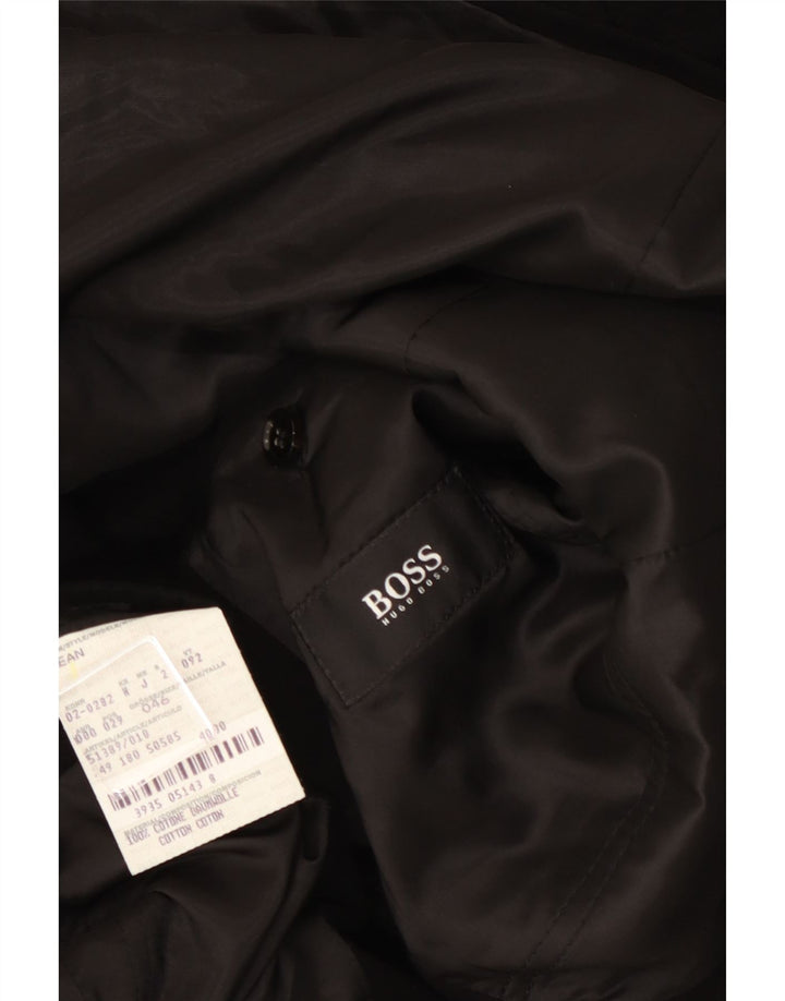 Giacca blazer da uomo a 3 bottoni Hugo Boss IT 46 piccola in cotone color block nero