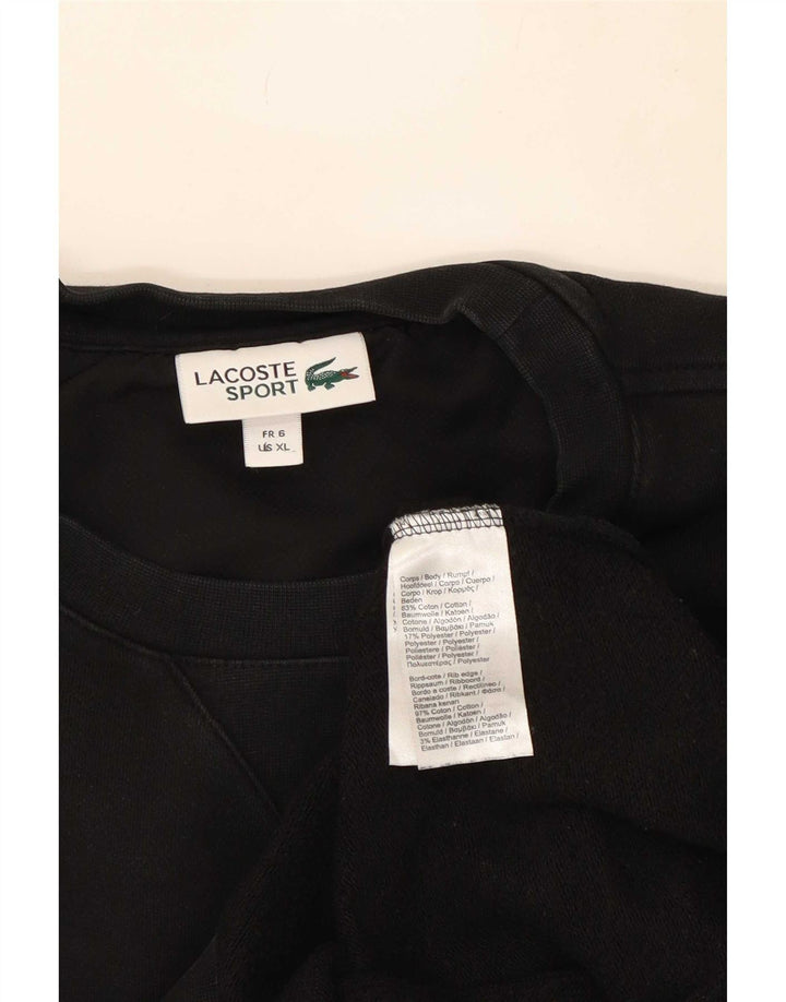 Felpa da uomo Lacoste maglione taglia 6 XL cotone nero
