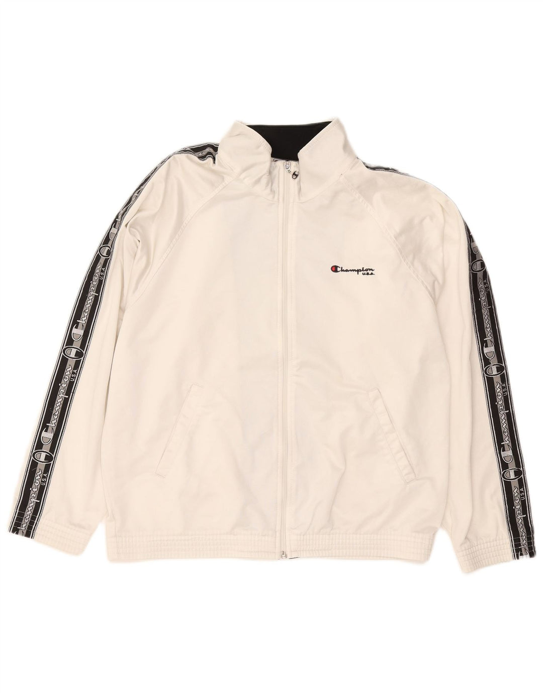 Giacca da tuta grafica da uomo Champion a righe bianche medie