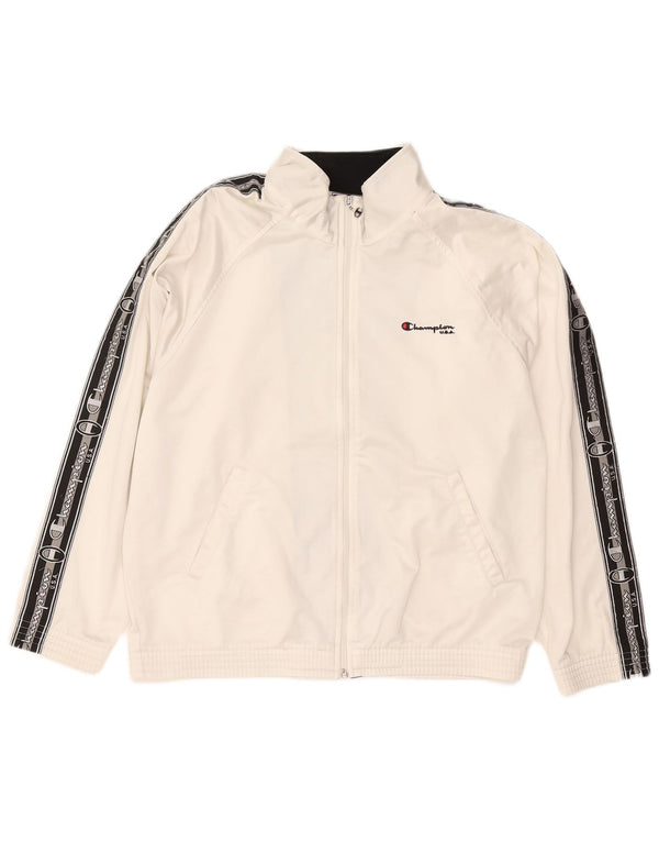 Giacca da tuta grafica da uomo Champion a righe bianche medie