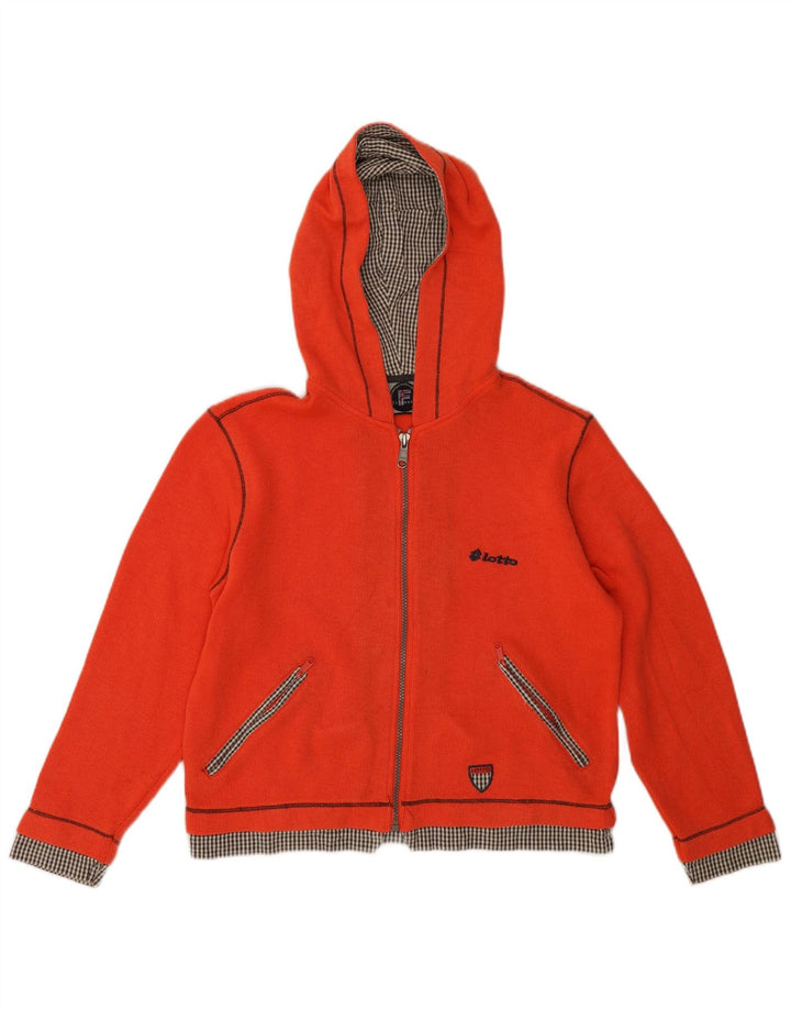 Maglione con cappuccio e zip corto oversize da donna LOTTO UK 10 piccolo poliestere rosso