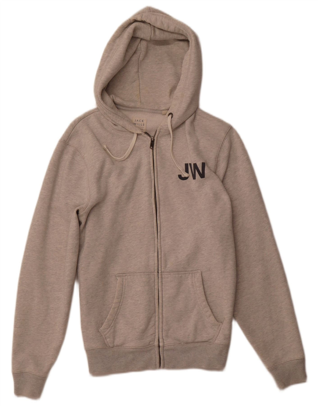 JACK WILLS Maglione con cappuccio e zip da uomo piccolo in cotone grigio