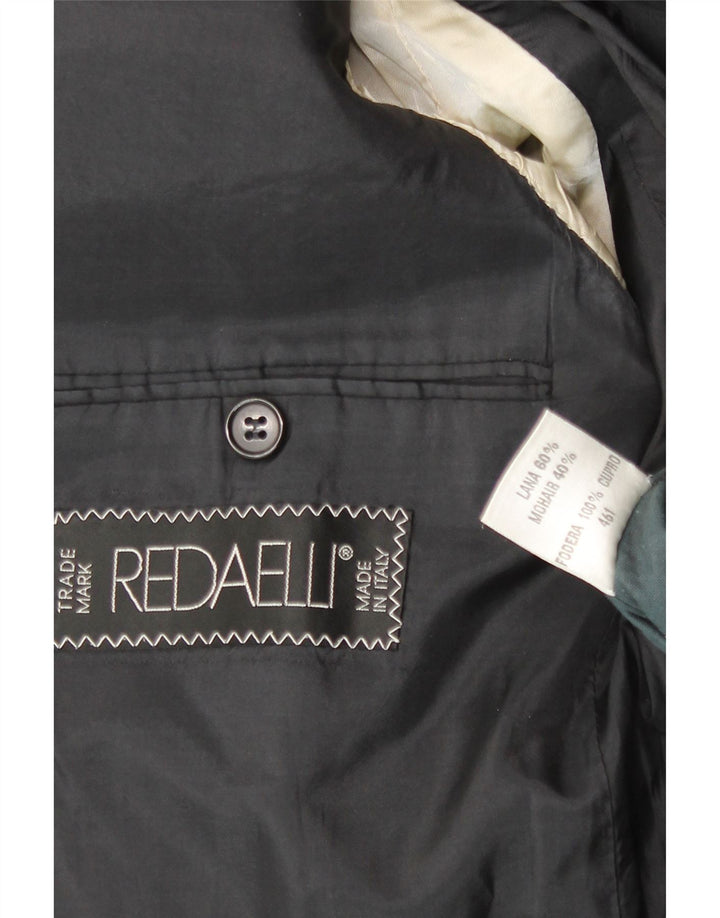 Giacca blazer da uomo a 1 bottone Redaelli UK 40 grande lana nera