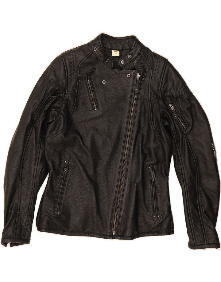 HELD Womens Motorcycle Biker Leather Jacket IT 42 Medium Black Leather Vintage Held and Second-Hand Held from Messina Hembry 